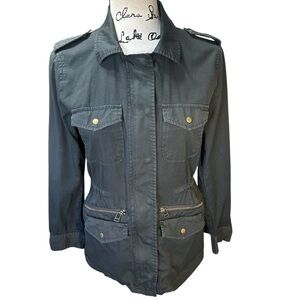 Lily Aldridge for Velvet Ruby Lightweight Utility Army Jacket Gray Size XS